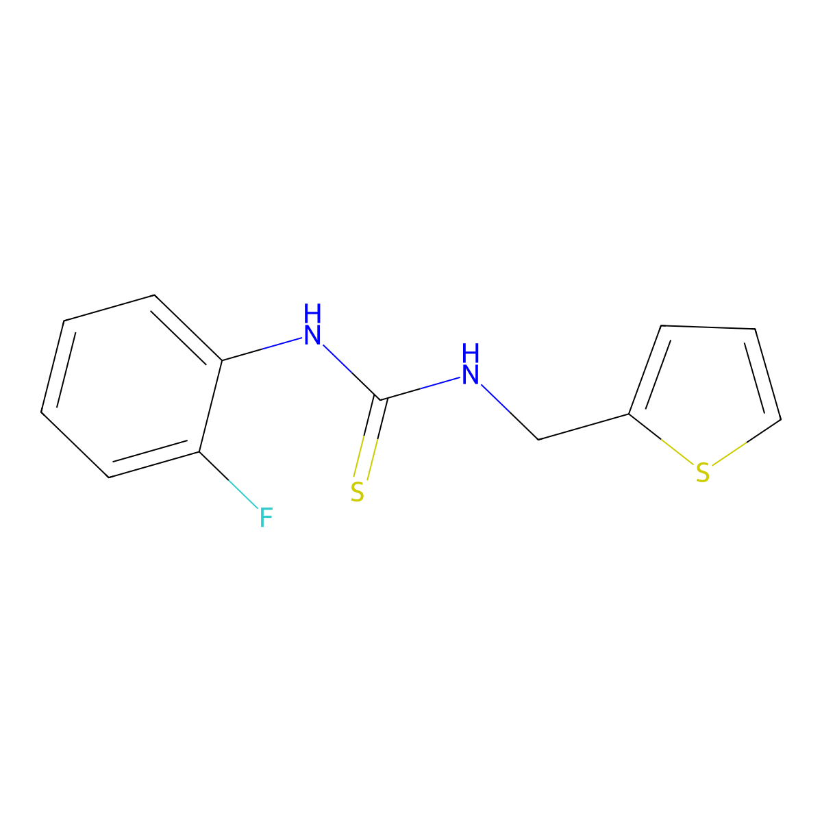 1-(2-Fluorophenyl)-3-(thiophen-2-ylmethyl)thiourea molecular structure, CAS 690690-50-7