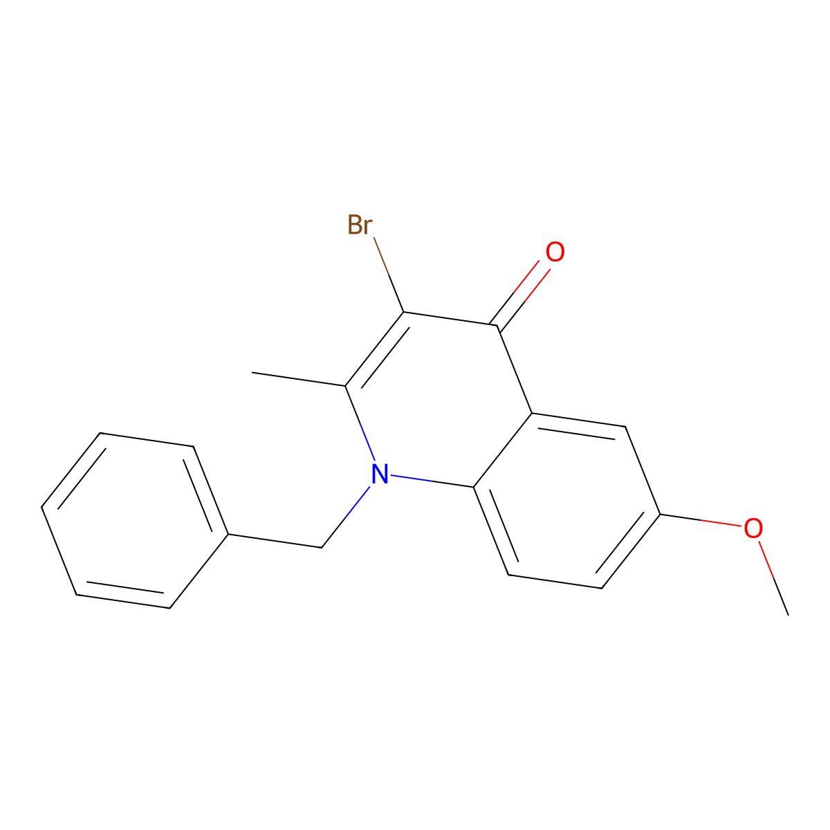1-Benzyl-3-bromo-6-methoxy-2-methylquinolin-4-one molecular structure, CAS 690691-90-8
