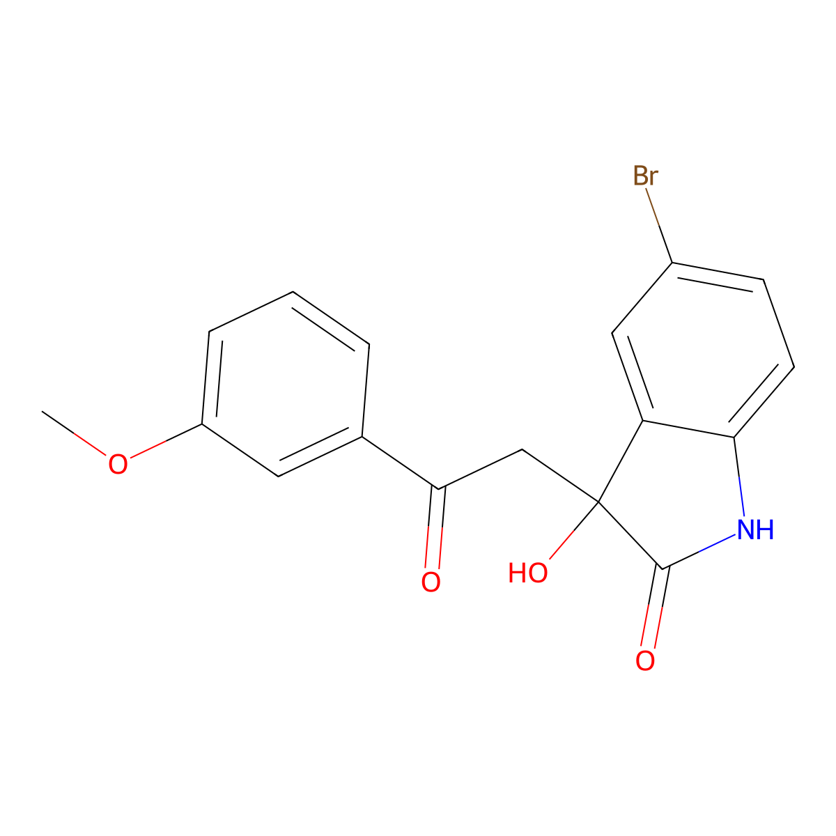 5-bromo-3-hydroxy-3-[2-(3-methoxyphenyl)-2-oxoethyl]-1H-indol-2-one molecular structure, CAS 690692-41-2