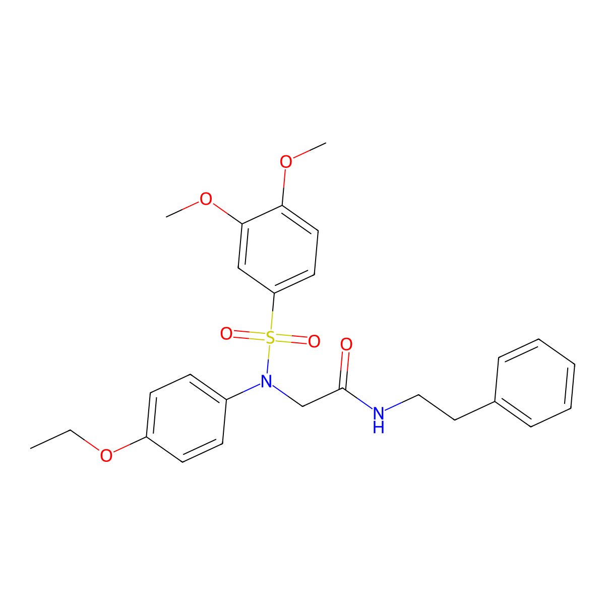 N~2~-[(3,4-dimethoxyphenyl)sulfonyl]-N~2~-(4-ethoxyphenyl)-N-(2-phenylethyl)glycinamide molecular structure, CAS 690692-66-1