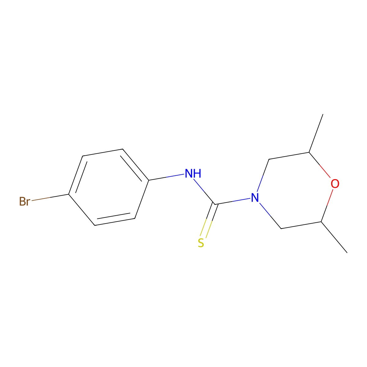N-(4-bromophenyl)-2,6-dimethylmorpholine-4-carbothioamide molecular structure, CAS 690692-80-9