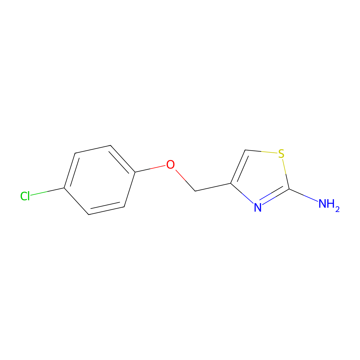 4-(4-Chloro-phenoxymethyl)-thiazol-2-ylamine molecular structure, CAS 690692-91-2