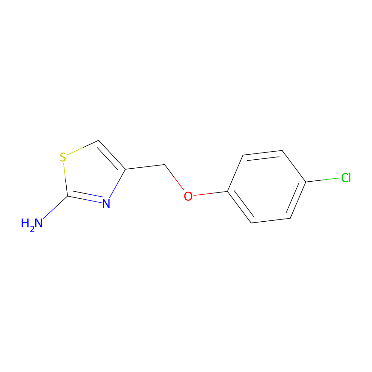 4-(4-Chloro-phenoxymethyl)-thiazol-2-ylamine molecular structure, CAS 690692-91-2