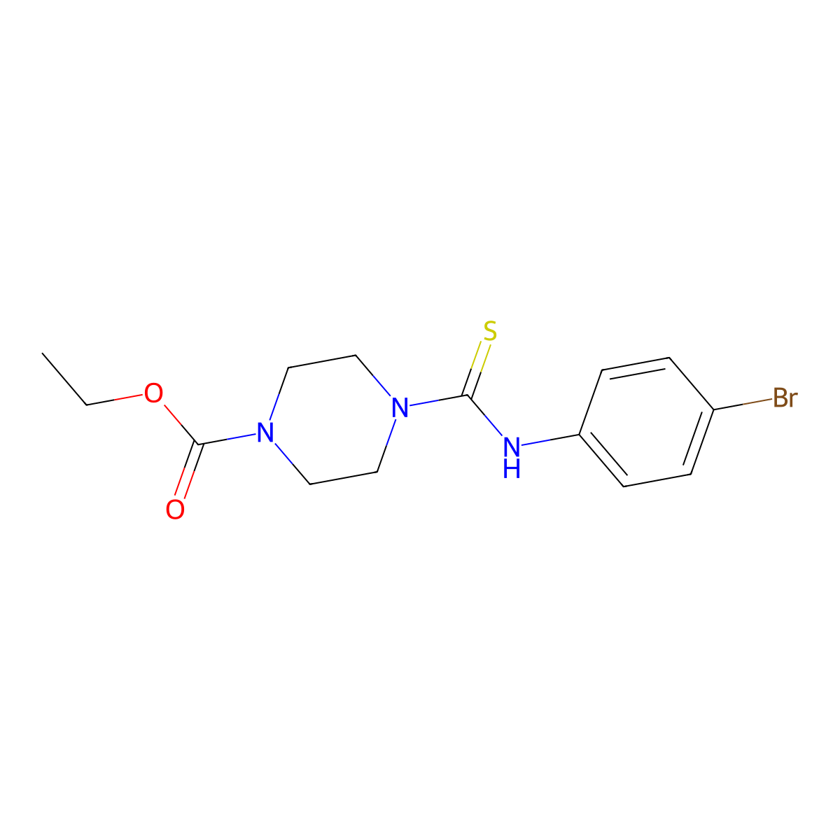 Ethyl 4-[(4-bromophenyl)carbamothioyl]piperazine-1-carboxylate molecular structure, CAS 690693-16-4