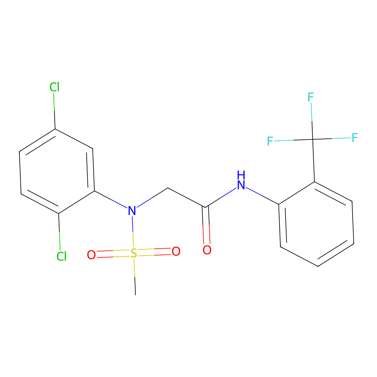 2-(2,5-dichloro-N-methylsulfonylanilino)-N-[2-(trifluoromethyl)phenyl]acetamide molecular structure, CAS 690693-35-7