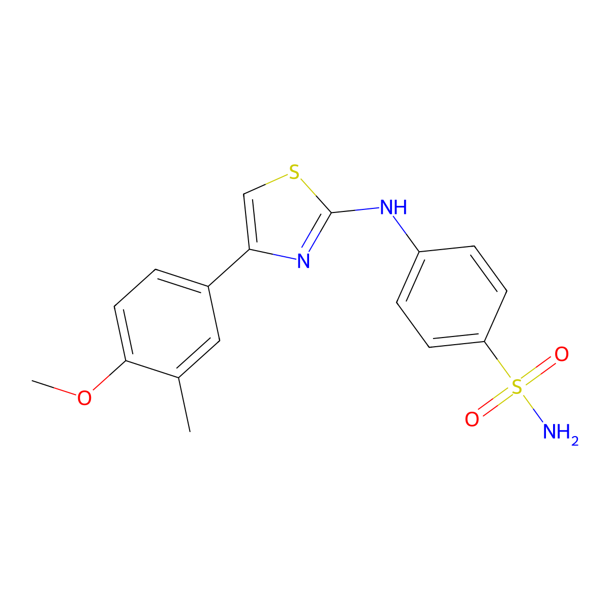 4-[[4-(4-Methoxy-3-methylphenyl)-1,3-thiazol-2-yl]amino]benzenesulfonamide molecular structure, CAS 690693-45-9