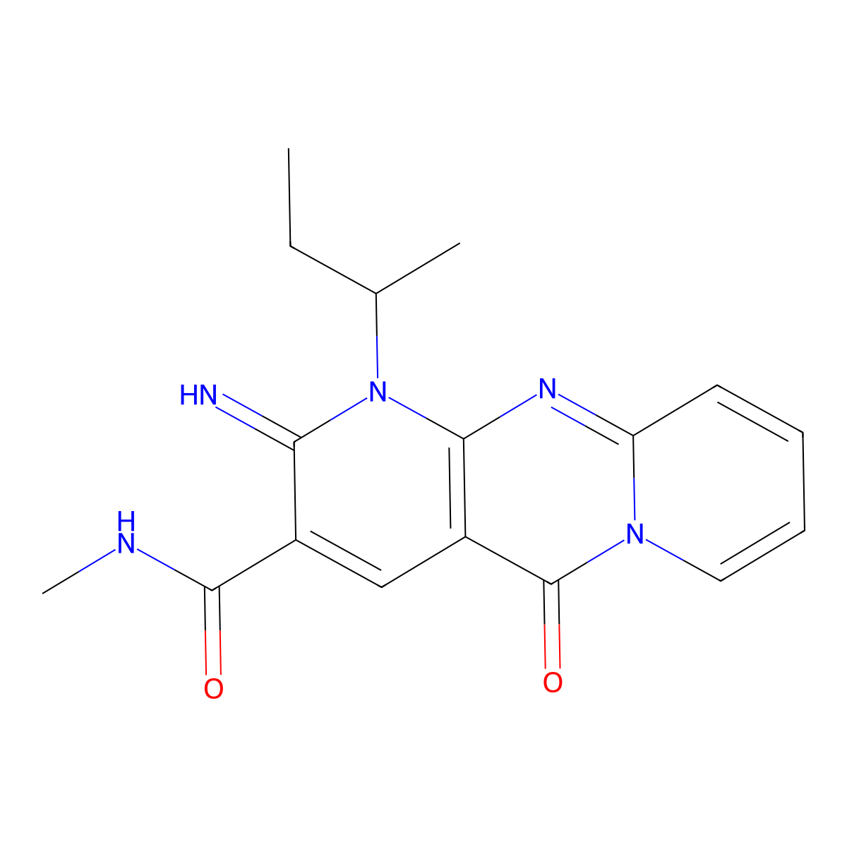 7-(butan-2-yl)-6-imino-N-methyl-2-oxo-1,7,9-triazatricyclo[8.4.0.0^{3,8}]tetradeca-3(8),4,9,11,13-pentaene-5-carboxamide molecular structure, CAS 690693-62-0