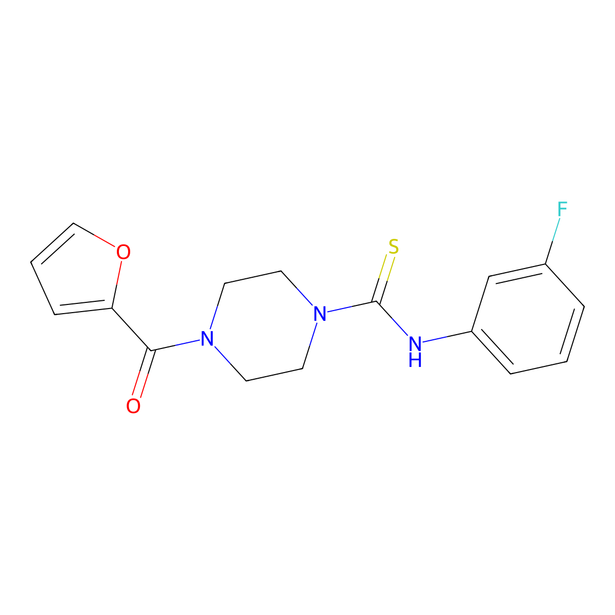 N-(3-fluorophenyl)-4-(furan-2-carbonyl)piperazine-1-carbothioamide molecular structure, CAS 690693-71-1