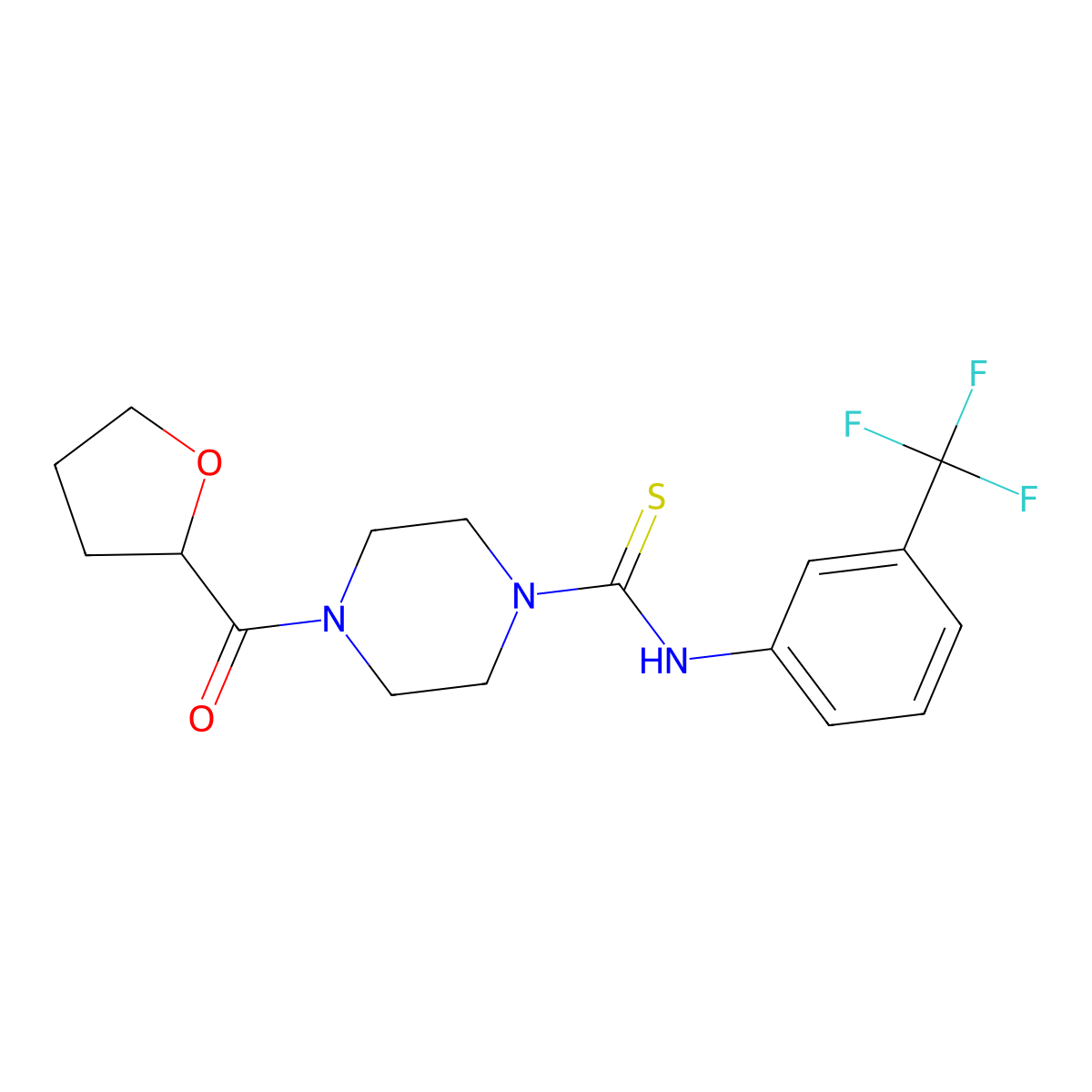 4-(oxolane-2-carbonyl)-N-[3-(trifluoromethyl)phenyl]piperazine-1-carbothioamide molecular structure, CAS 690693-83-5