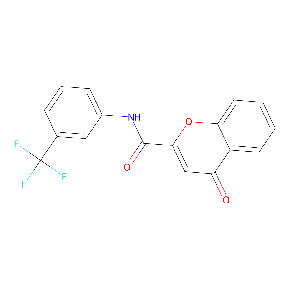 4-oxo-N-[3-(trifluoromethyl)phenyl]-4H-chromene-2-carboxamide molecular structure, CAS 690694-30-5