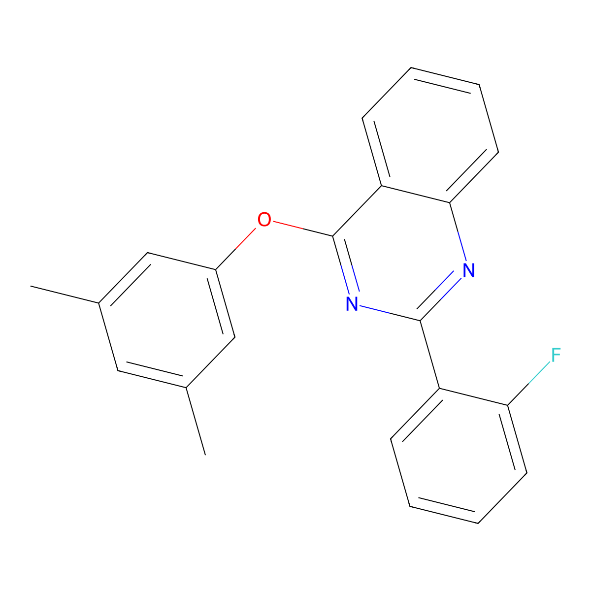 4-(3,5-Dimethylphenoxy)-2-(2-fluorophenyl)quinazoline molecular structure, CAS 690694-31-6