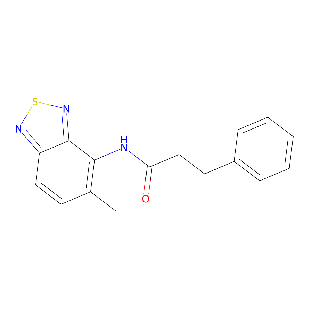 N-(5-methyl-2,1,3-benzothiadiazol-4-yl)-3-phenylpropanamide molecular structure, CAS 690694-43-0