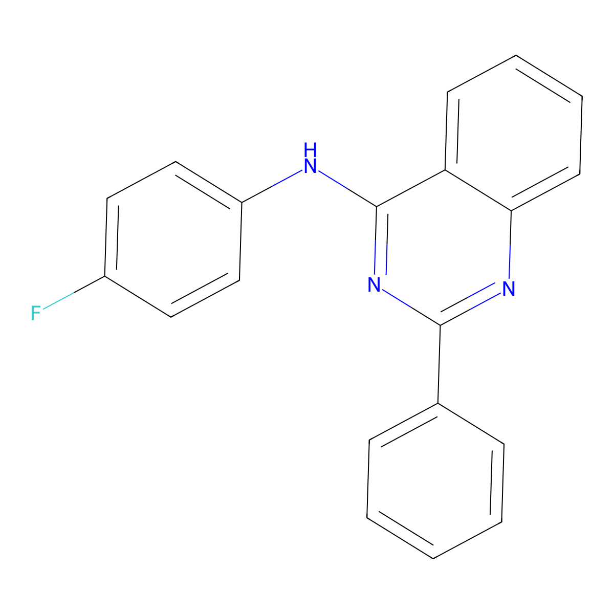 N-(4-fluorophenyl)-2-phenylquinazolin-4-amine molecular structure, CAS 690694-48-5