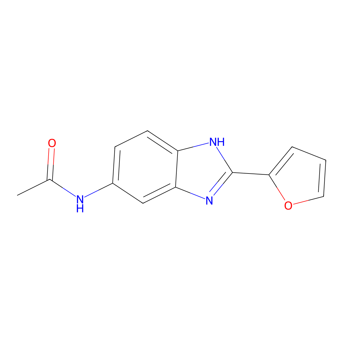 N-[2-(furan-2-yl)-3H-benzimidazol-5-yl]acetamide molecular structure, CAS 690695-53-5