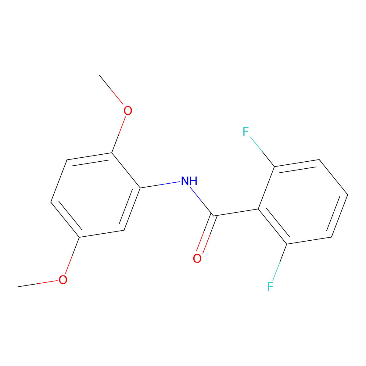Benzamide, N-(2,5-dimethoxyphenyl)-2,6-difluoro- molecular structure, CAS 690695-59-1