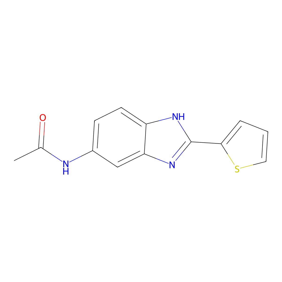 N-(2-thiophen-2-yl-3H-benzimidazol-5-yl)acetamide molecular structure, CAS 690696-38-9