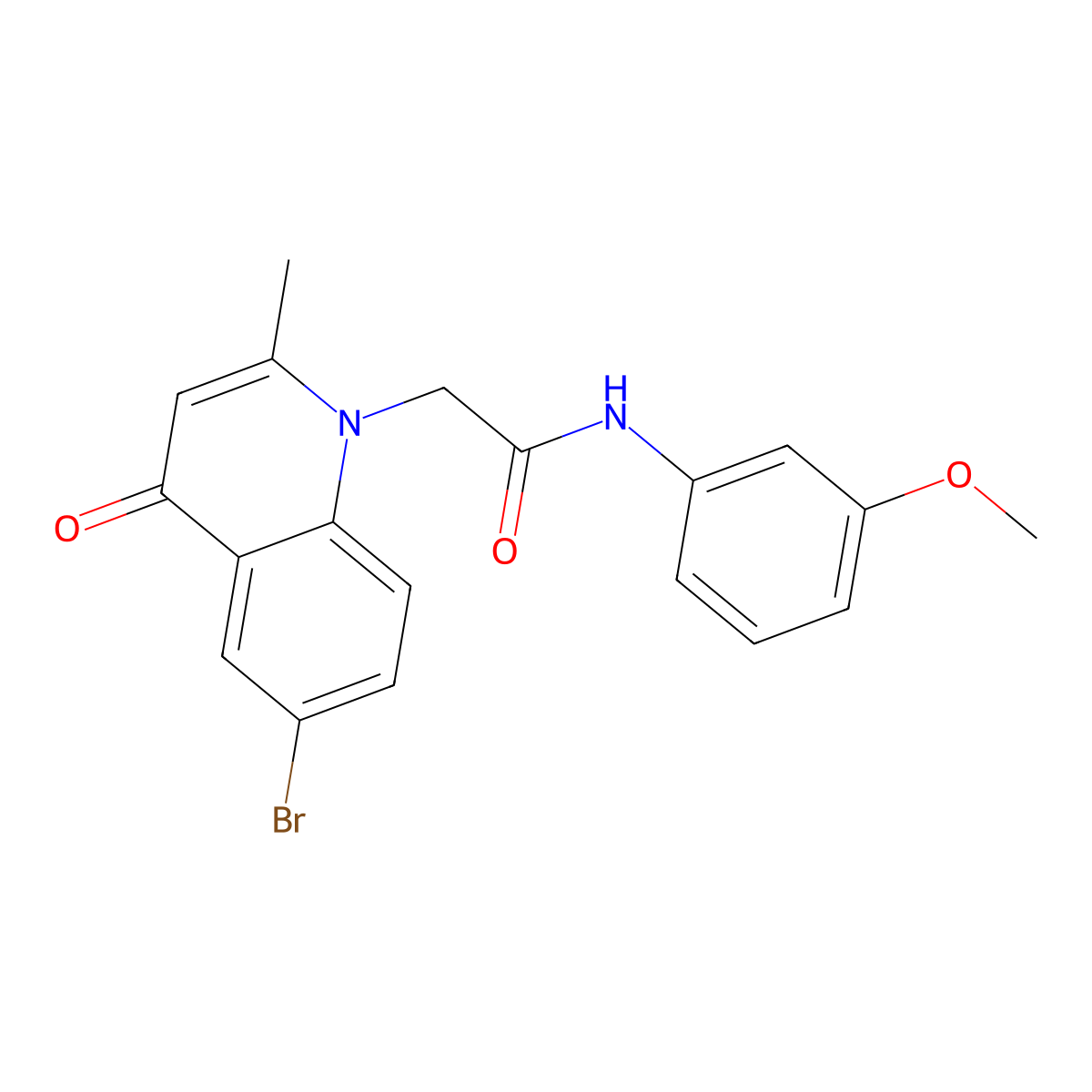 2-(6-bromo-2-methyl-4-oxoquinolin-1-yl)-N-(3-methoxyphenyl)acetamide molecular structure, CAS 690697-33-7