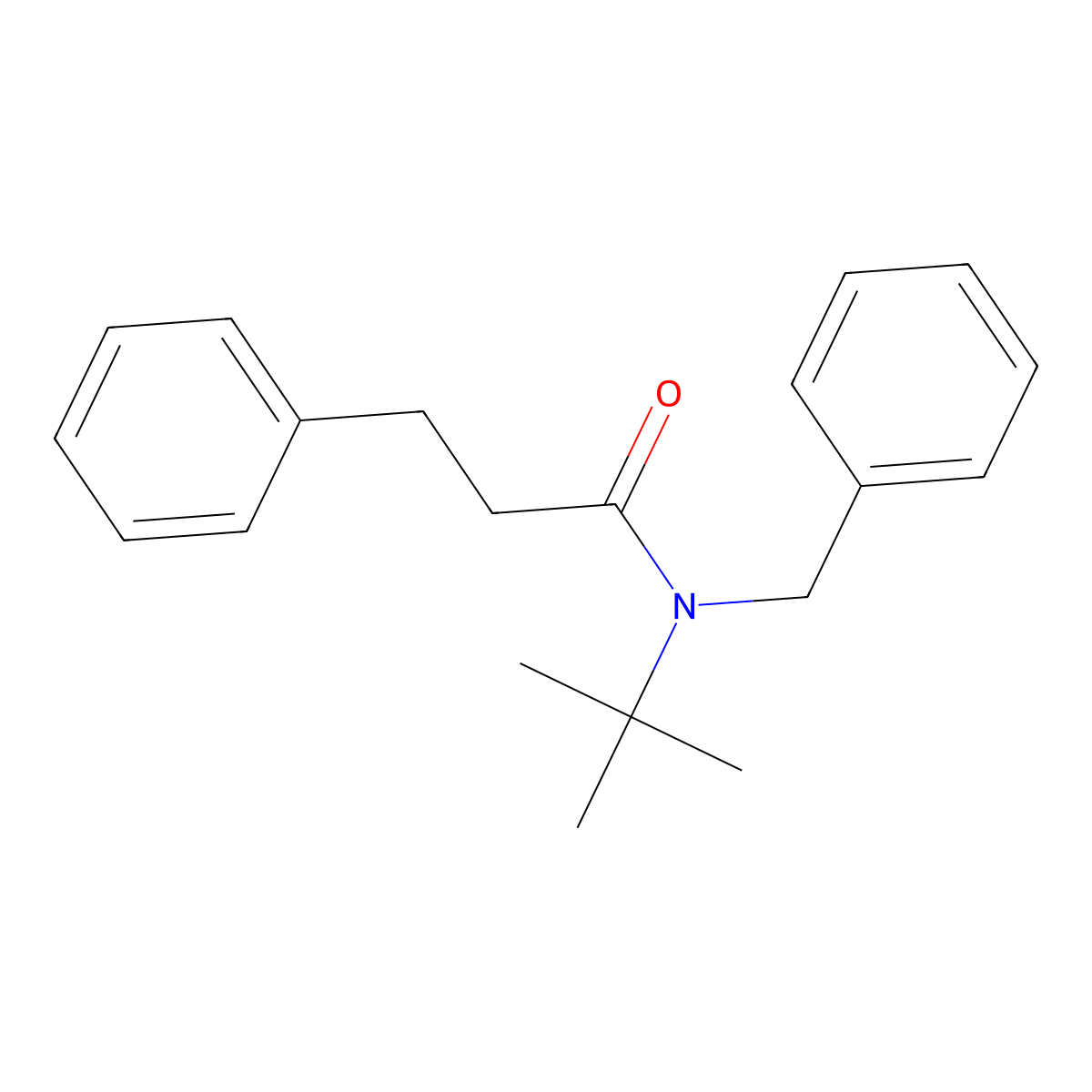 N-benzyl-N-tert-butyl-3-phenylpropanamide molecular structure, CAS 690697-64-4