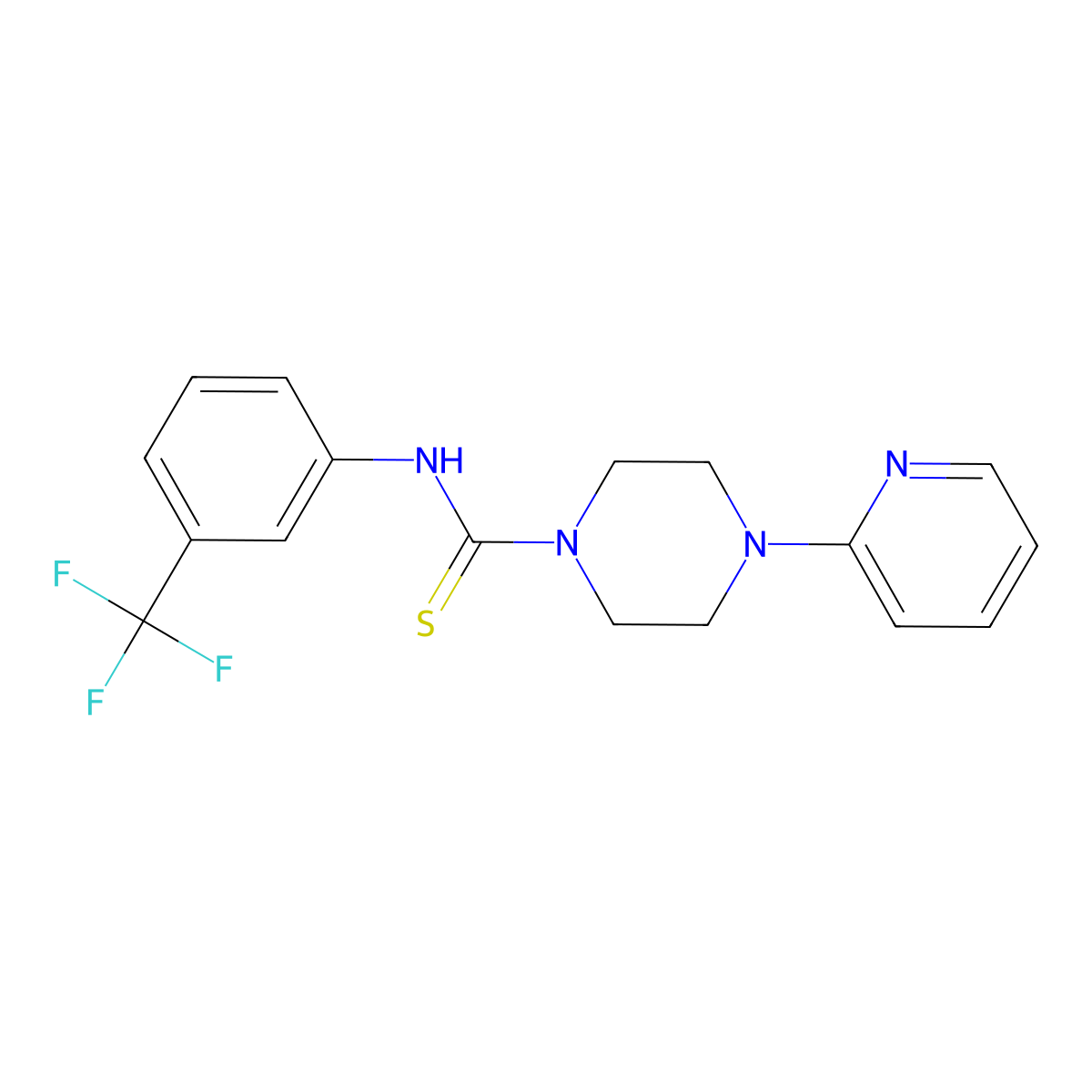 4-pyridin-2-yl-N-[3-(trifluoromethyl)phenyl]piperazine-1-carbothioamide molecular structure, CAS 690697-89-3