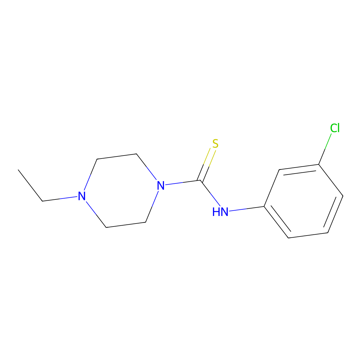 N-(3-chlorophenyl)-4-ethylpiperazine-1-carbothioamide molecular structure, CAS 690698-00-1