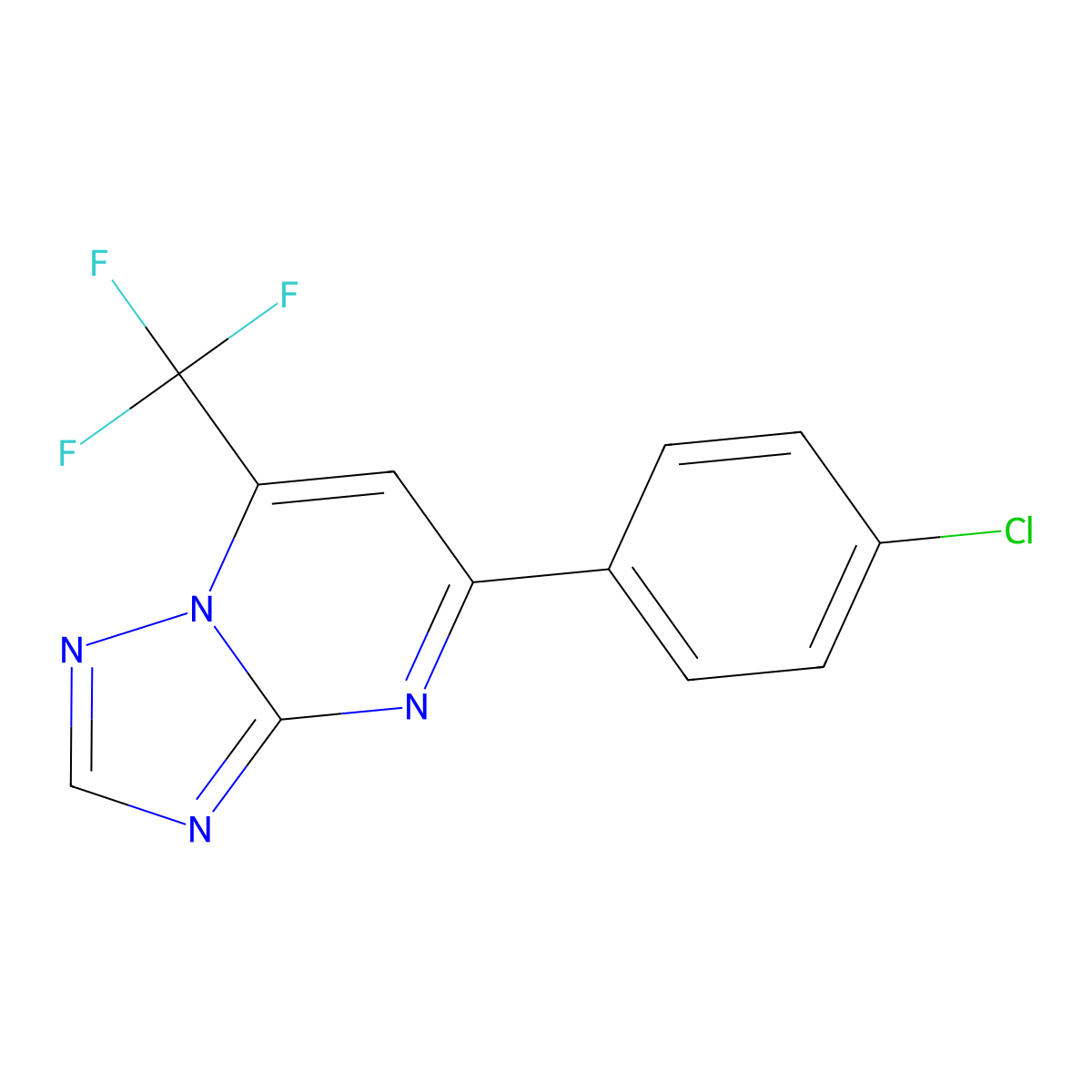 5-(4-Chlorophenyl)-7-(trifluoromethyl)-[1,2,4]triazolo[1,5-a]pyrimidine molecular structure, CAS 690698-03-4