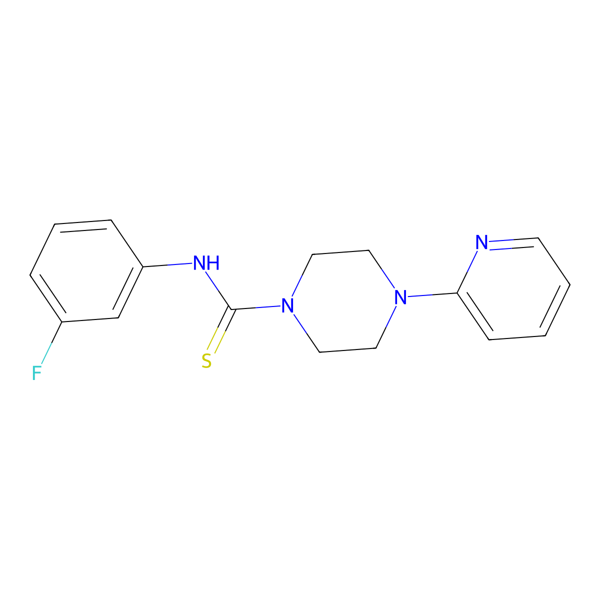 N-(3-fluorophenyl)-4-pyridin-2-ylpiperazine-1-carbothioamide molecular structure, CAS 690699-39-9