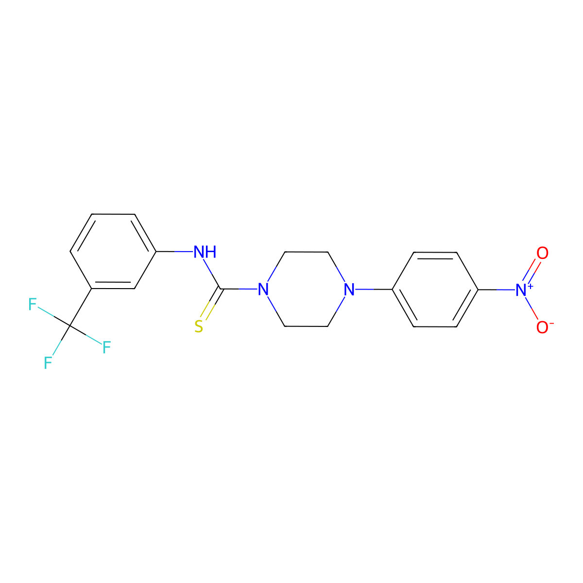 4-(4-nitrophenyl)-N-[3-(trifluoromethyl)phenyl]piperazine-1-carbothioamide molecular structure, CAS 690699-85-5