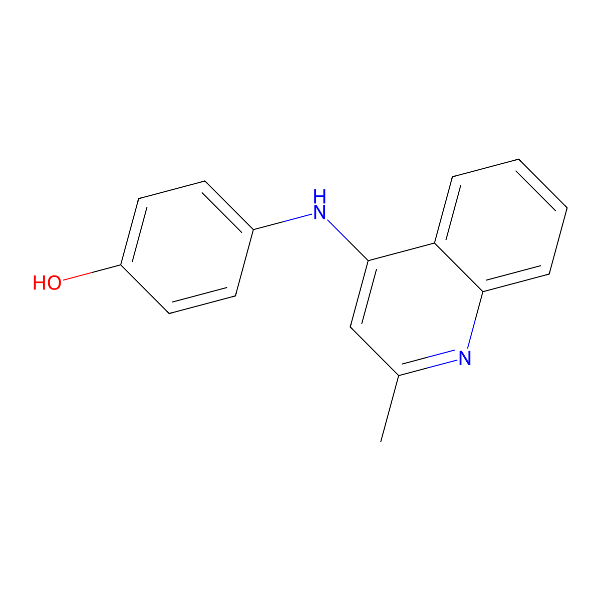 4-[(2-Methylquinolin-4-yl)amino]phenol molecular structure, CAS 6907-55-7
