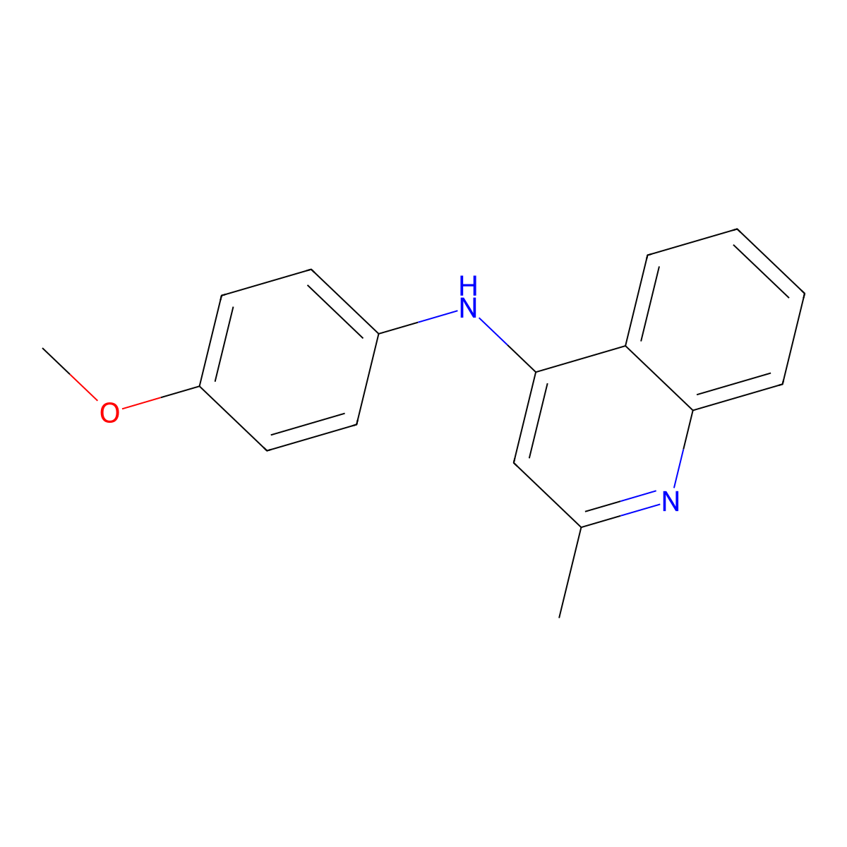 N-(4-methoxyphenyl)-2-methylquinolin-4-amine molecular structure, CAS 6907-56-8