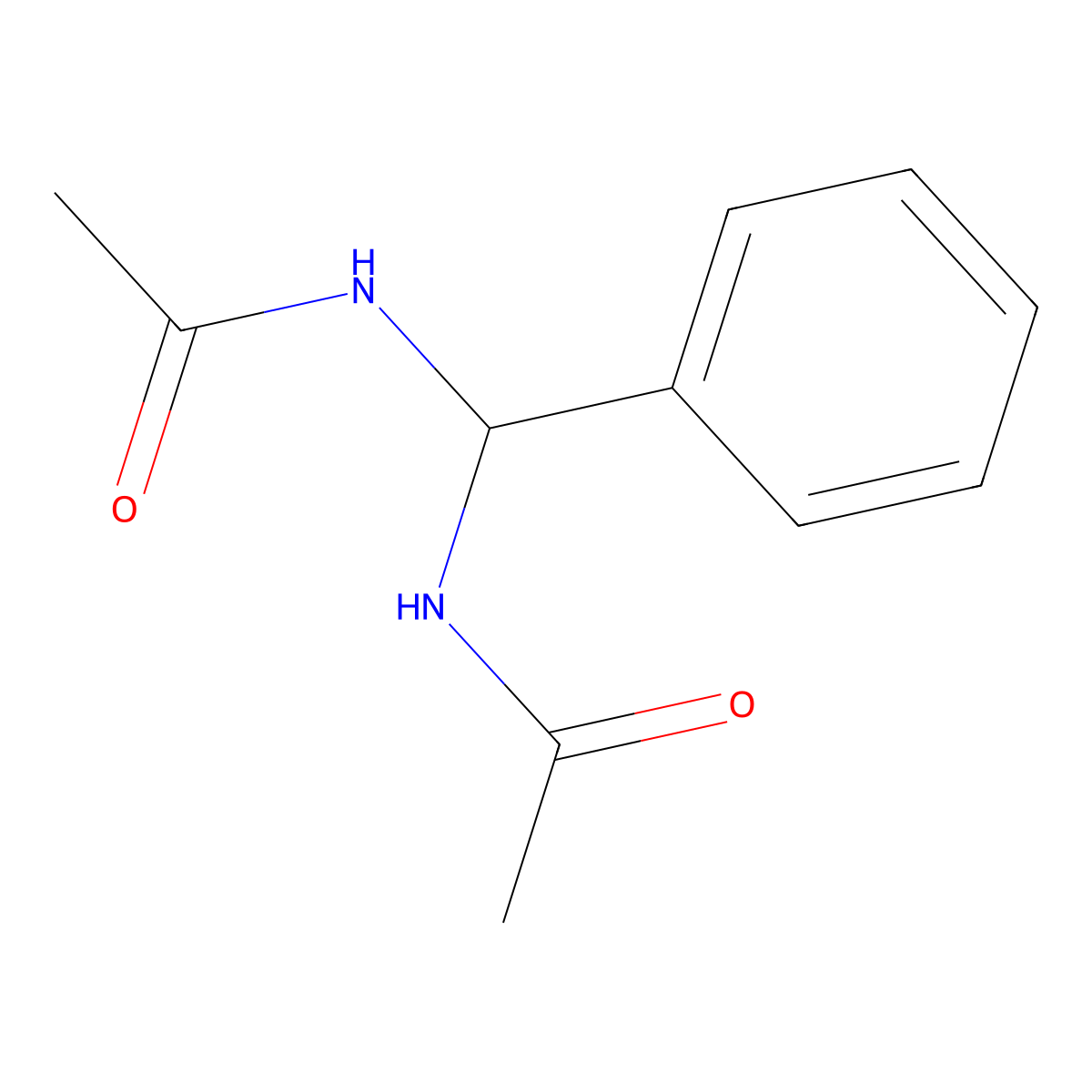 N,N'-Benzylidenebisacetamide molecular structure, CAS 6907-68-2