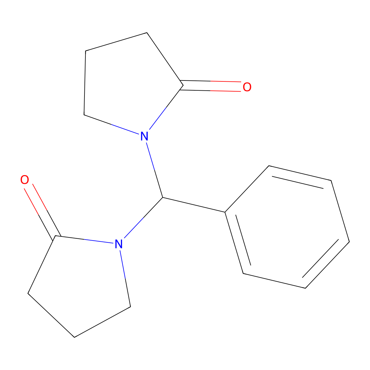 1,1'-(Phenylmethylene)di(pyrrolidin-2-one) molecular structure, CAS 6907-70-6
