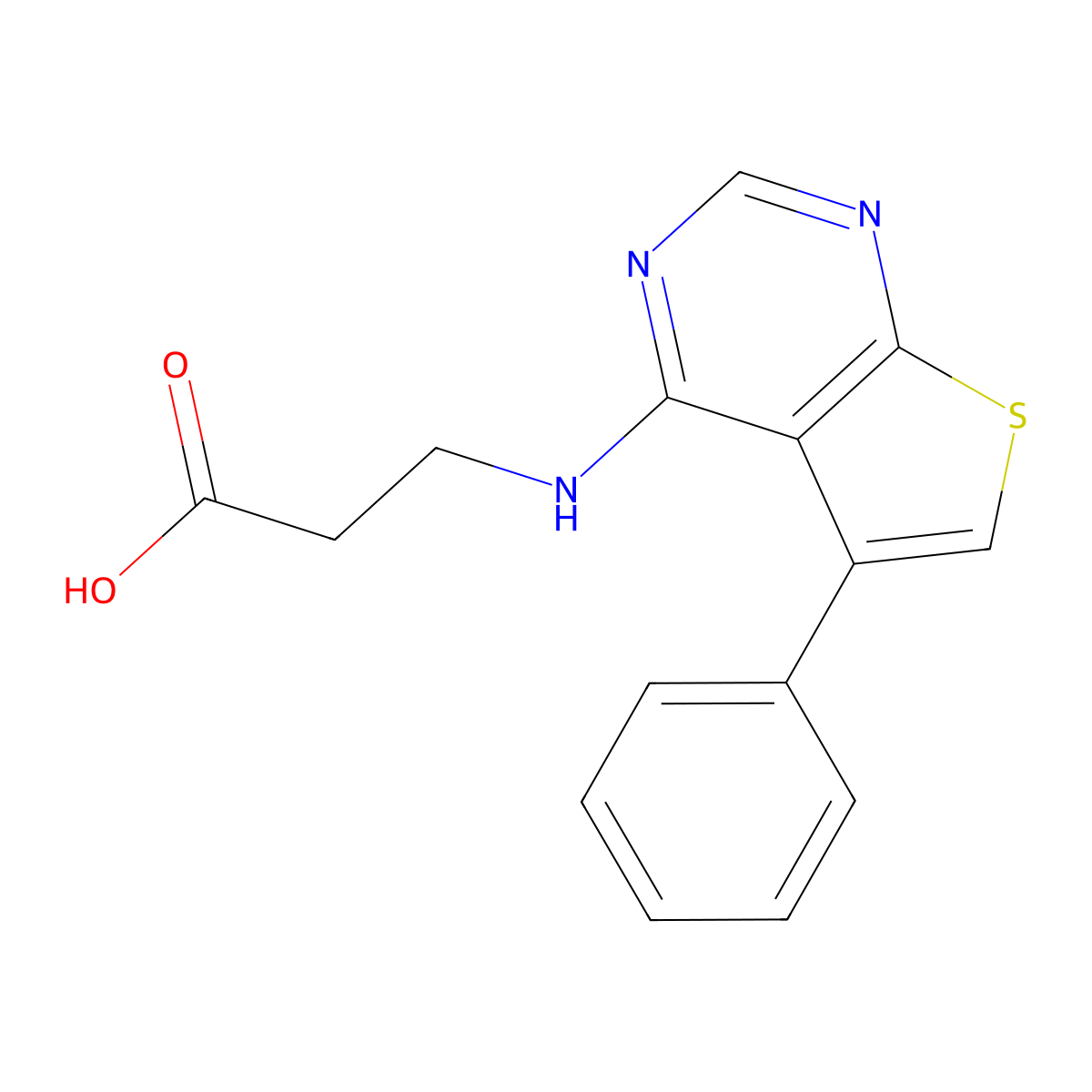 3-[(5-Phenylthiopheno[3,2-e]pyrimidin-4-yl)amino]propanoic acid molecular structure, CAS 690701-75-8