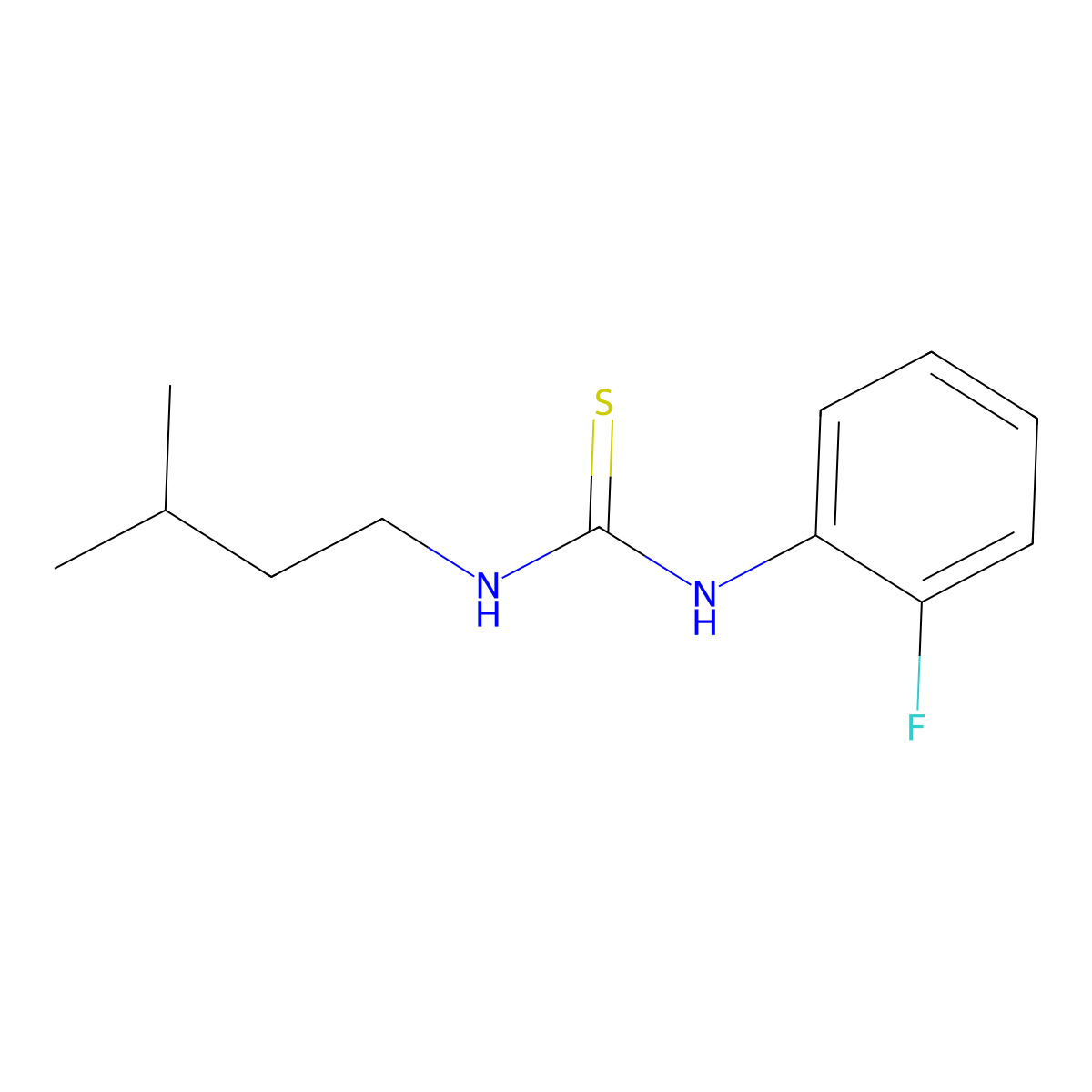 1-(2-Fluorophenyl)-3-(3-methylbutyl)thiourea molecular structure, CAS 690701-92-9