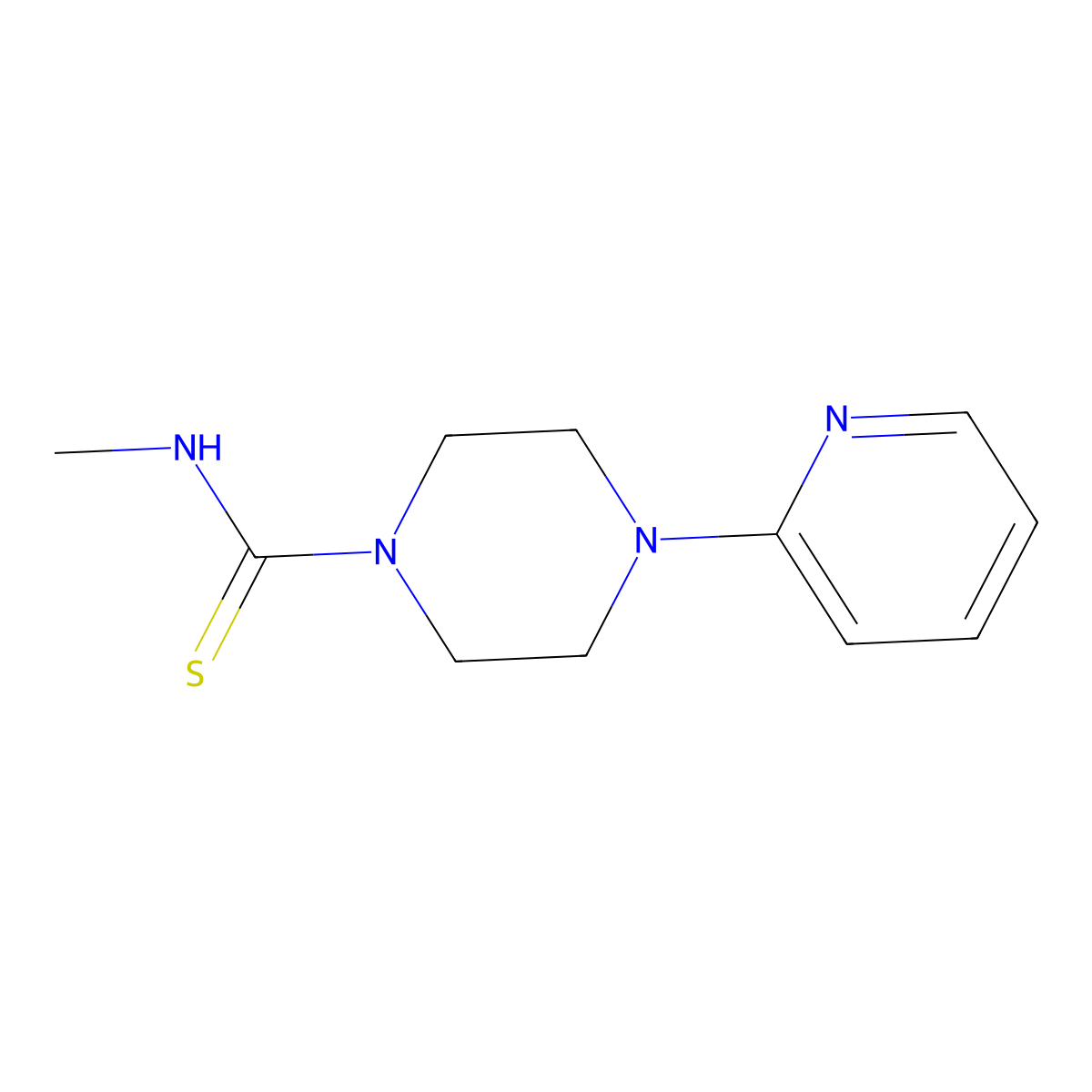 N-methyl-4-(pyridin-2-yl)piperazine-1-carbothioamide molecular structure, CAS 690702-13-7