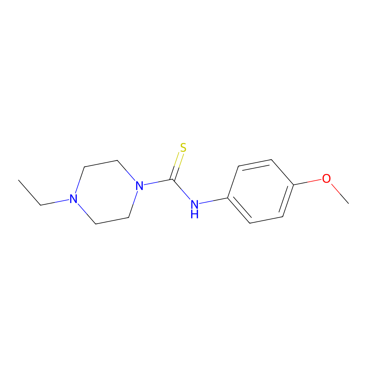 4-ethyl-N-(4-methoxyphenyl)piperazine-1-carbothioamide molecular structure, CAS 690702-93-3