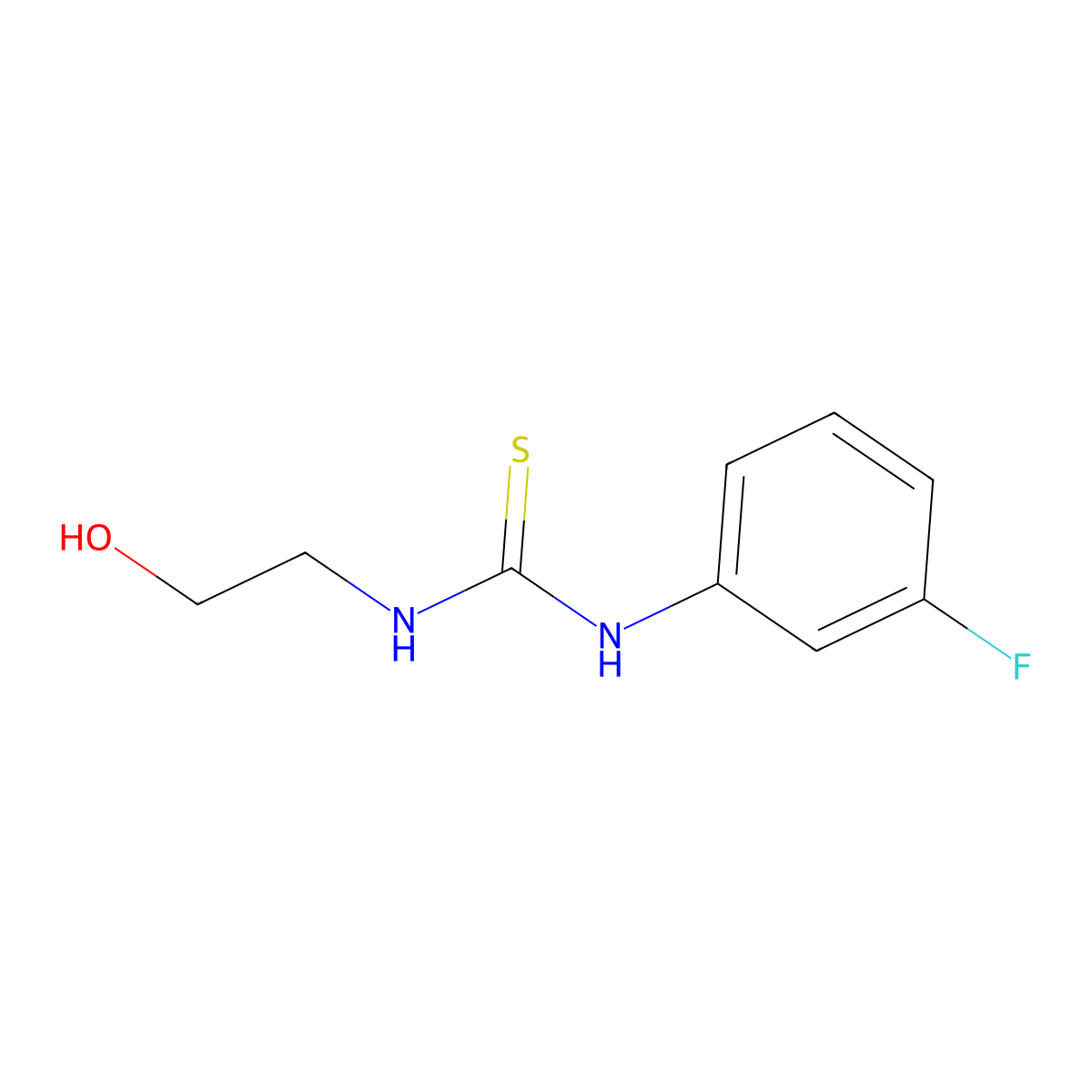 1-(3-Fluorophenyl)-3-(2-hydroxyethyl)thiourea molecular structure, CAS 690705-89-6