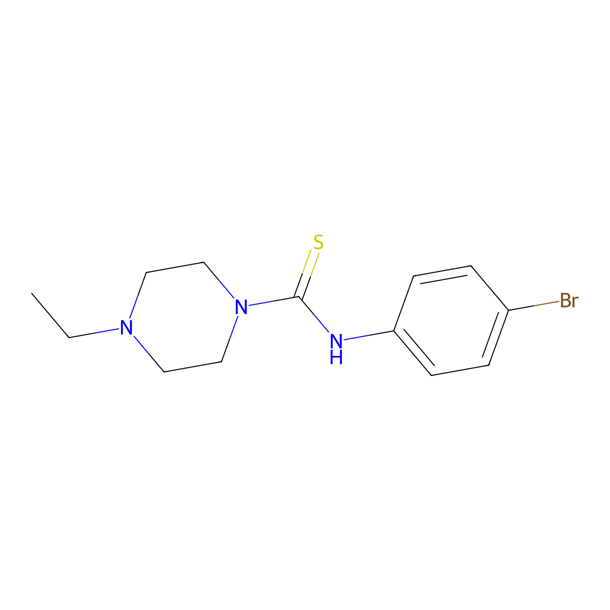 N-(4-bromophenyl)-4-ethylpiperazine-1-carbothioamide molecular structure, CAS 690706-67-3
