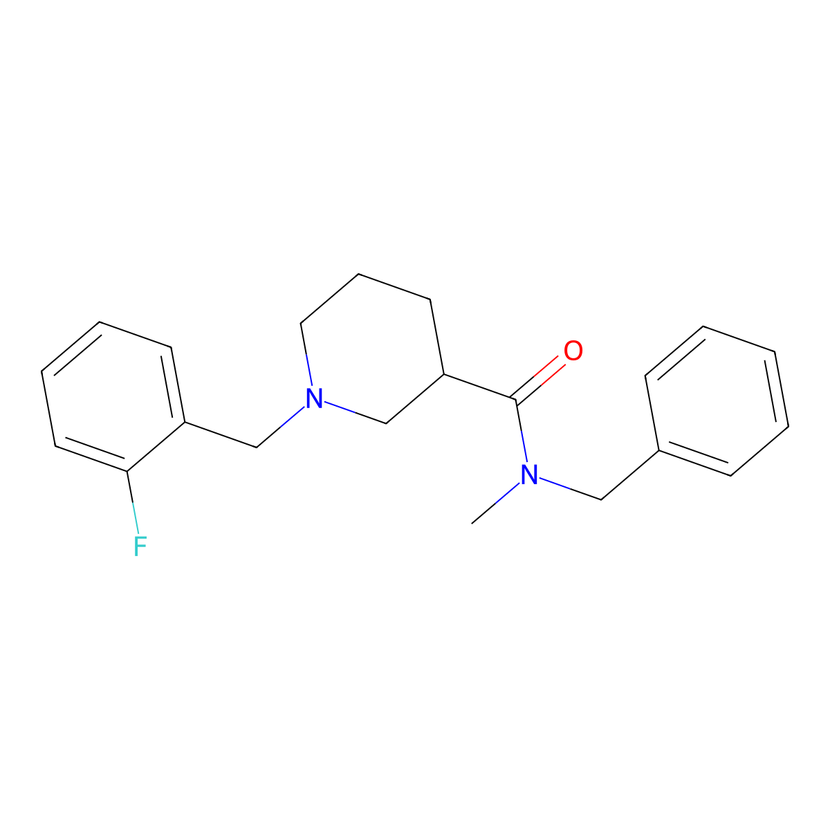 N-benzyl-1-[(2-fluorophenyl)methyl]-N-methylpiperidine-3-carboxamide molecular structure, CAS 690712-10-8