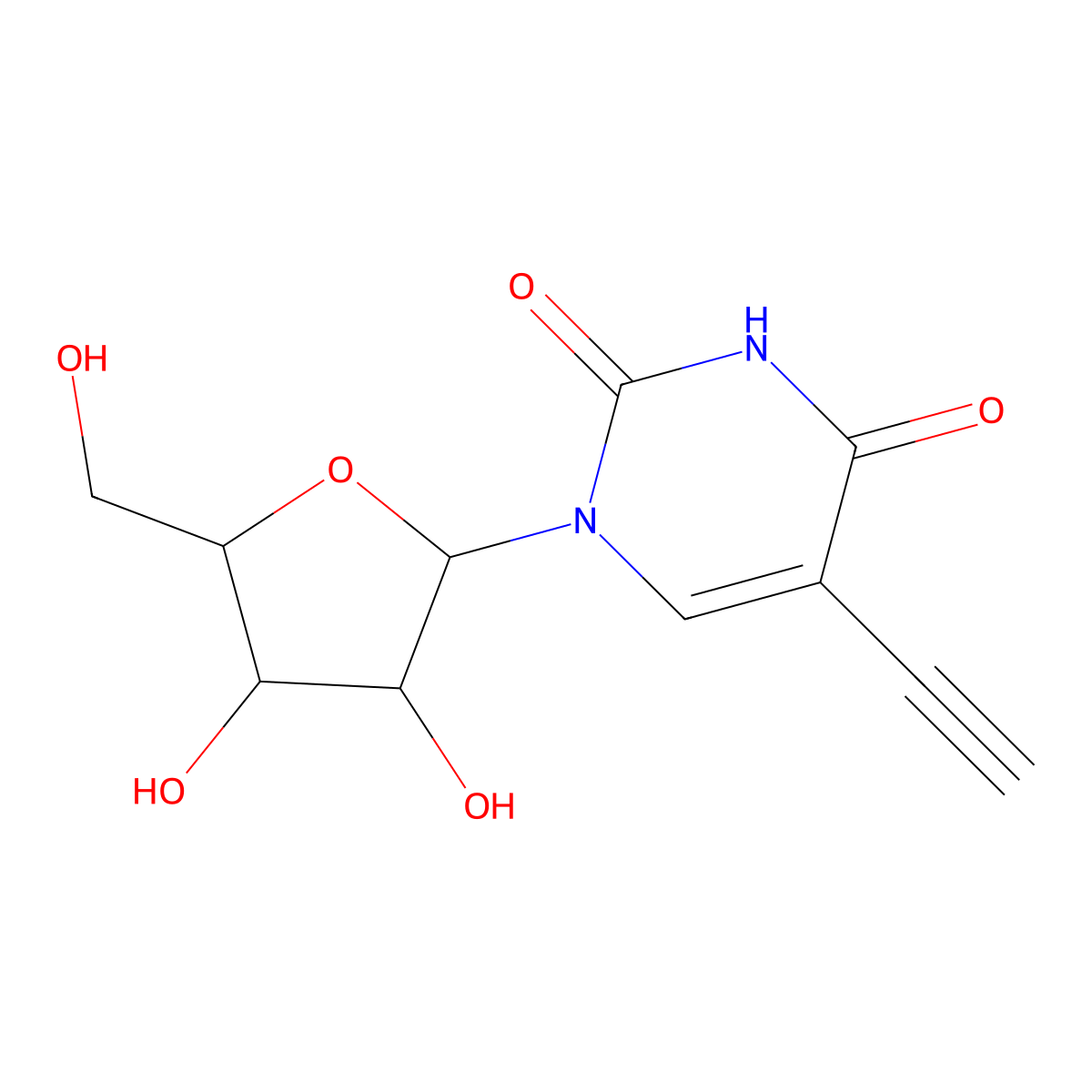 5-Ethynyluridine molecular structure, CAS 69075-42-9