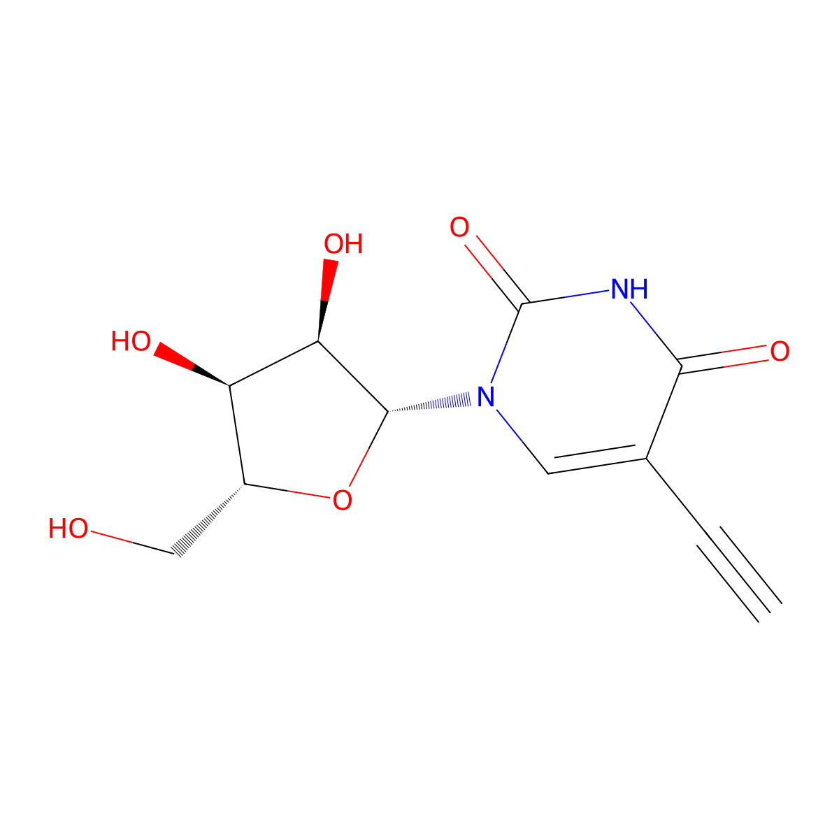 5-Ethynyluridine molecular structure, CAS 69075-42-9