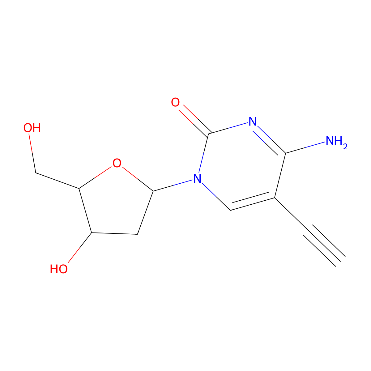 5-Ethynyl-2'-deoxycytidine molecular structure, CAS 69075-47-4