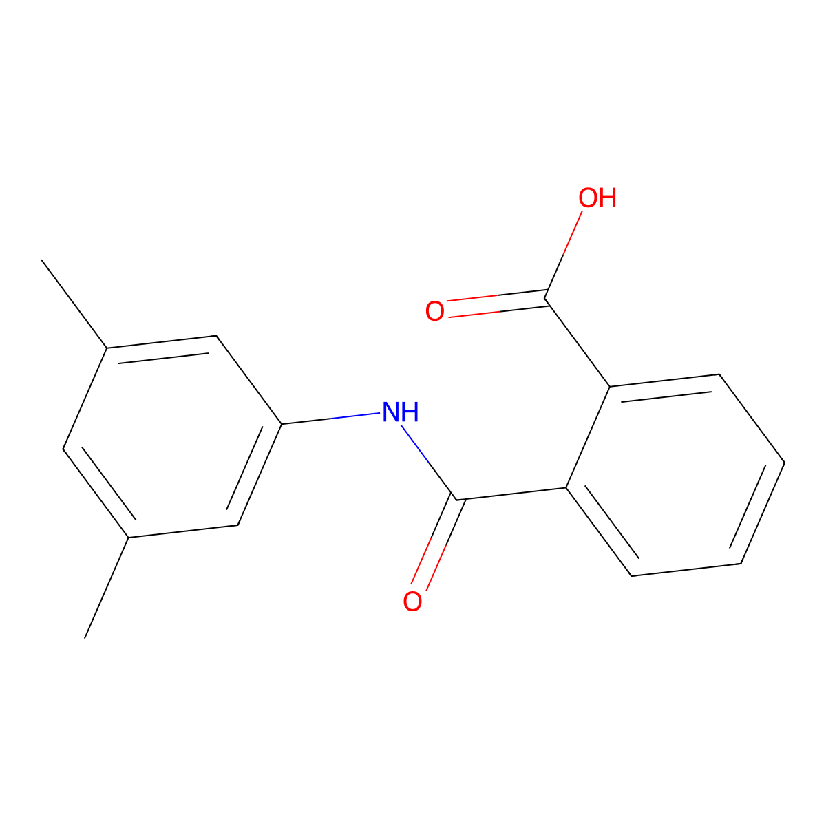 2-((3,5-Dimethylanilino)carbonyl)benzoic acid molecular structure, CAS 69076-57-9