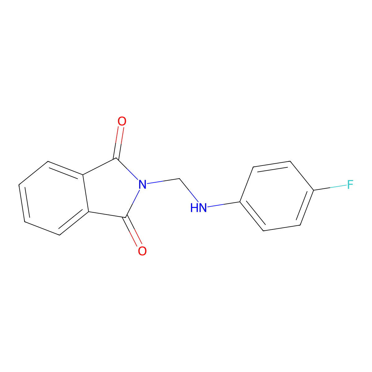 2-{[(4-fluorophenyl)amino]methyl}-1H-isoindole-1,3(2H)-dione molecular structure, CAS 69076-73-9