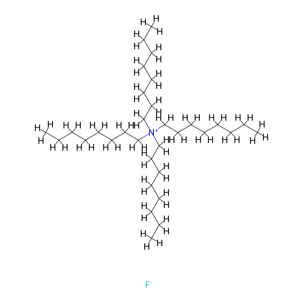 Tetraoctylammonium fluoride molecular structure, CAS 69078-23-5