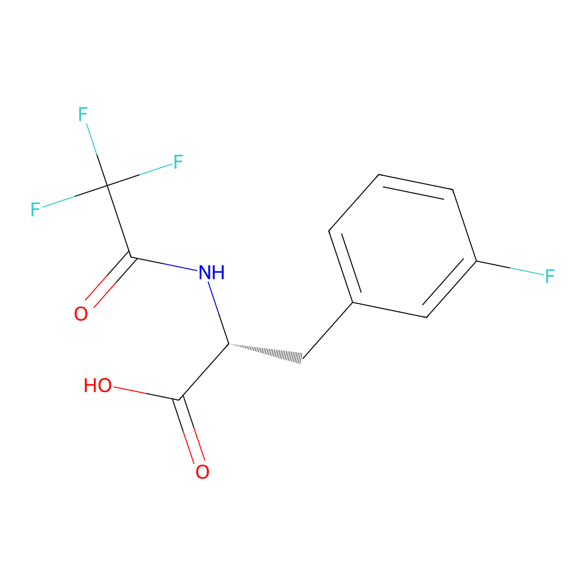 (2R)-3-(3-fluorophenyl)-2-(trifluoroacetamido)propanoic acid molecular structure, CAS 69078-48-4