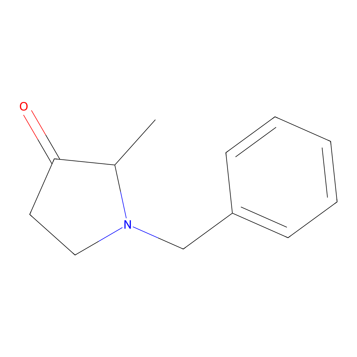 1-Benzyl-2-methylpyrrolidin-3-one molecular structure, CAS 69079-26-1