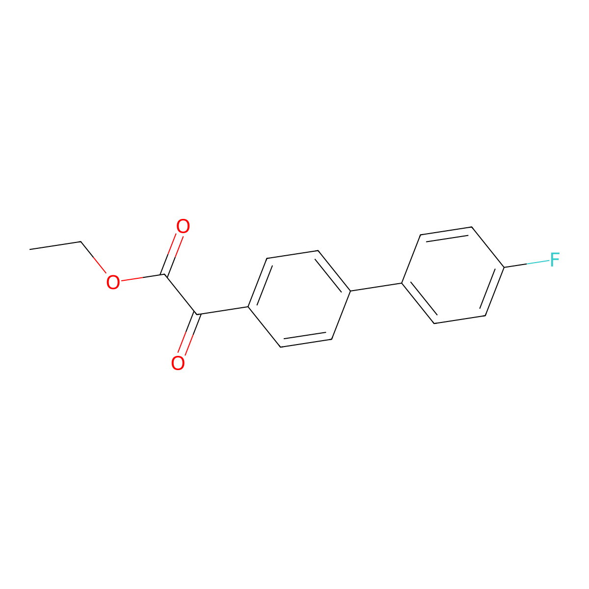 Ethyl 2-(4'-fluoro-[1,1'-biphenyl]-4-yl)-2-oxoacetate molecular structure, CAS 6908-46-9