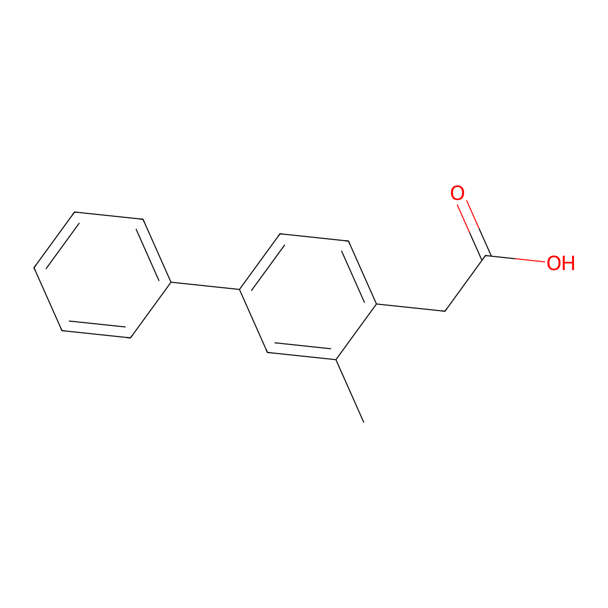3-Methyl-biphenyl-4-acetic acid molecular structure, CAS 6908-55-0