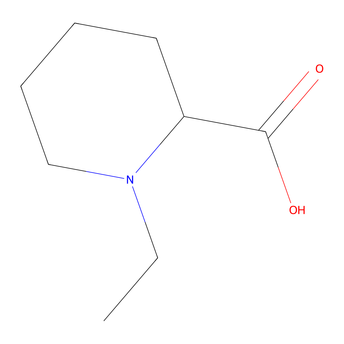 1-Ethylpiperidine-2-carboxylic acid molecular structure, CAS 69081-83-0