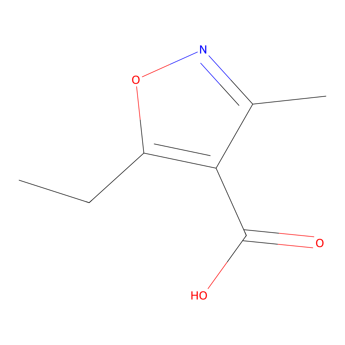 5-Ethyl-3-methyl-1,2-oxazole-4-carboxylic acid molecular structure, CAS 69083-54-1